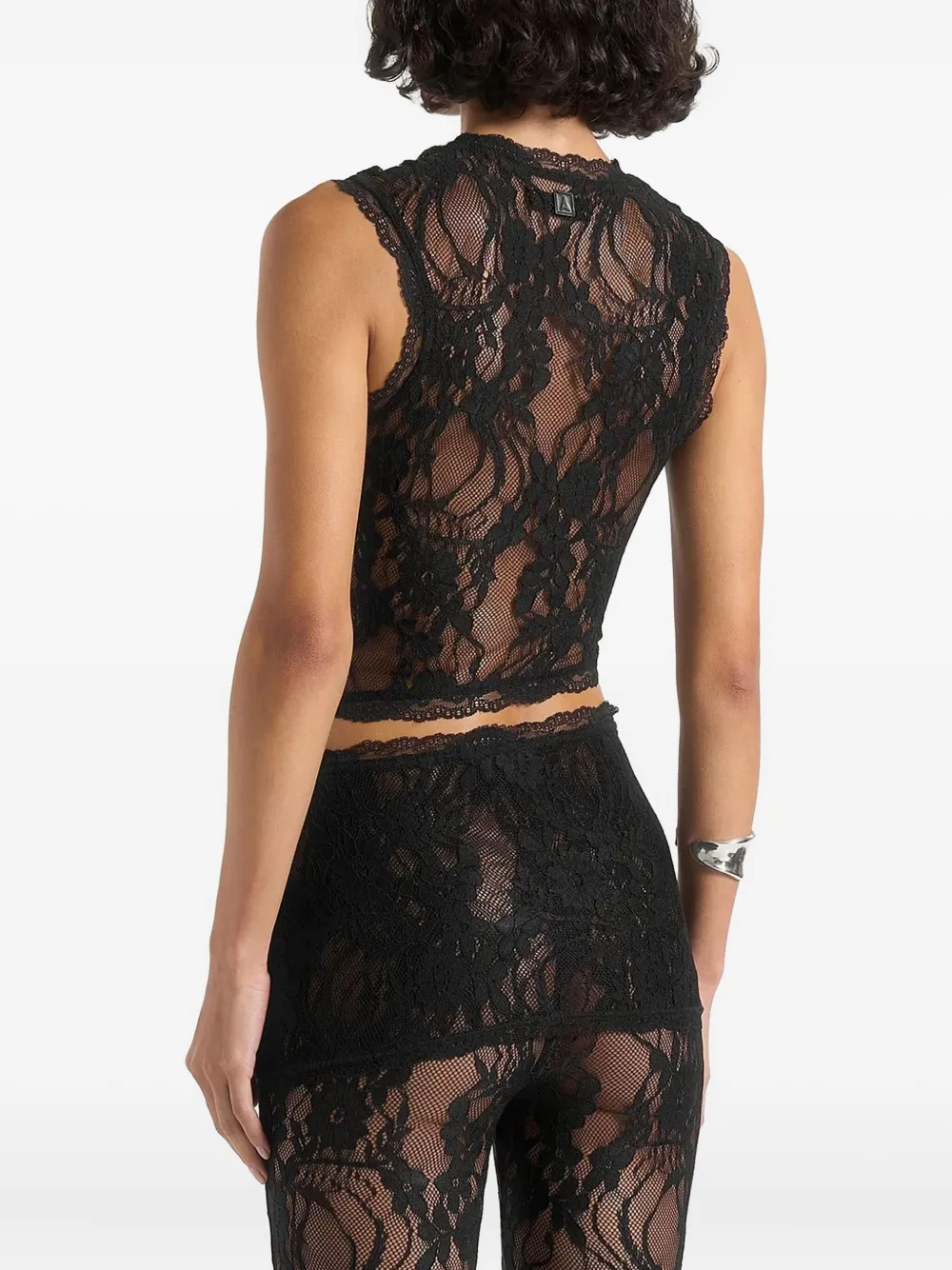 Eugenie Floral-Lace Black Top