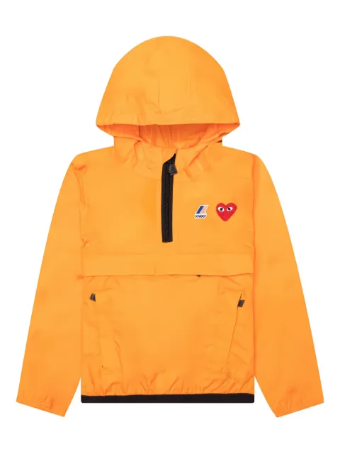Comme Des Garçons Play Kids x K-Way heart-logo half-zip jacket