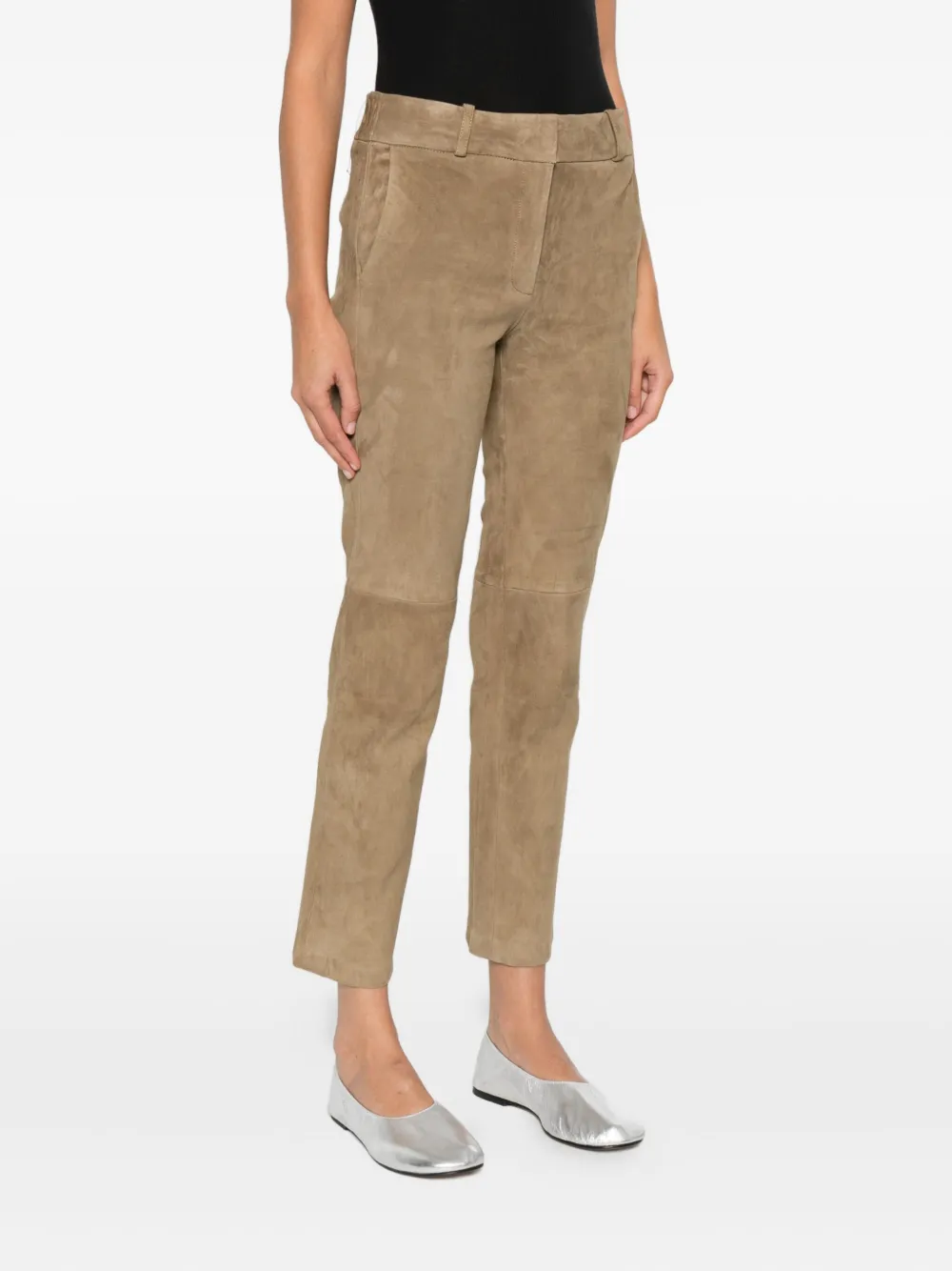 Hemisphere Suede Trousers In Brown