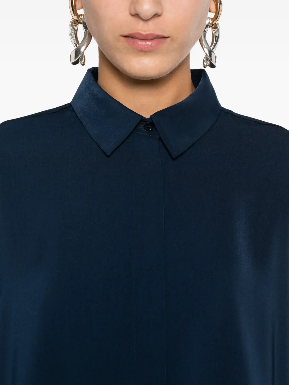 Hemisphere Long-sleeved Blouse In Blue