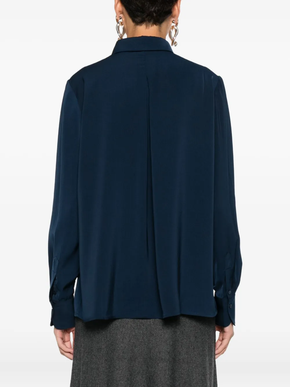 Hemisphere Long-sleeved Blouse In Blue