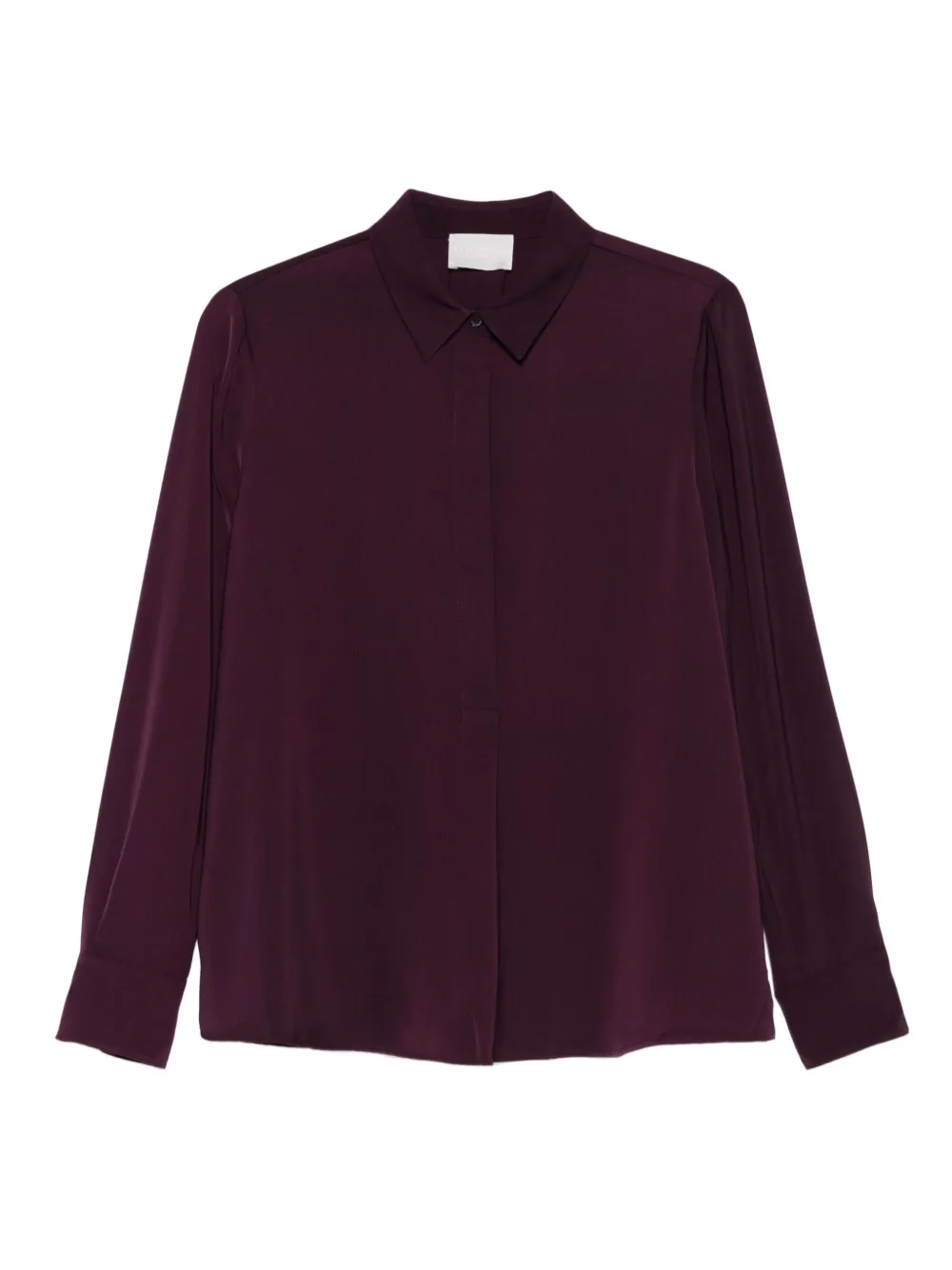 Hemisphere long-sleeved collared blouse | Red | Image 1