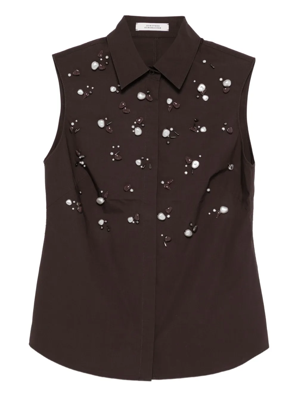 Dorothee Schumacher embellished sleeveless top | Brown | Image 1