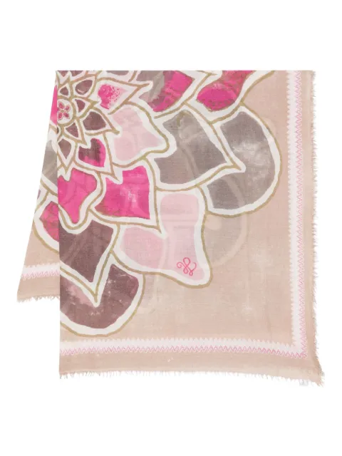Hemisphere floral-print fringed scarf