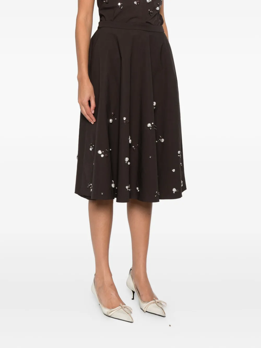 Dorothee Schumacher Embellished Midi Skirt In Black