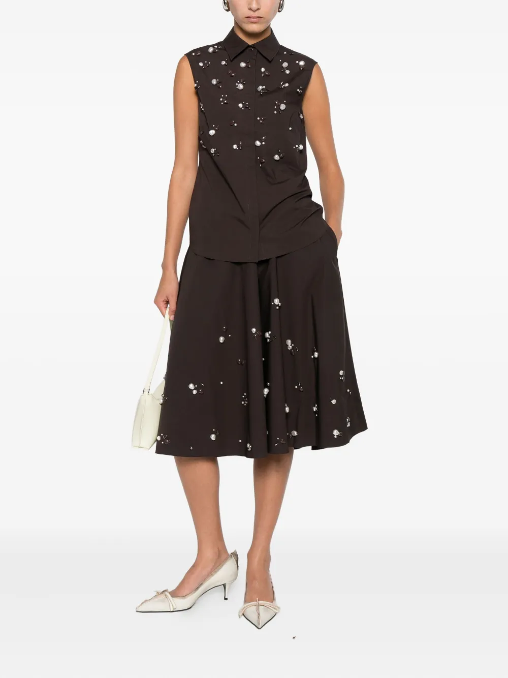 Dorothee Schumacher Embellished Midi Skirt In Black