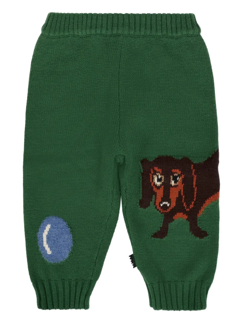 Molo dachshund-dog knitted trousers | Green | Image 1