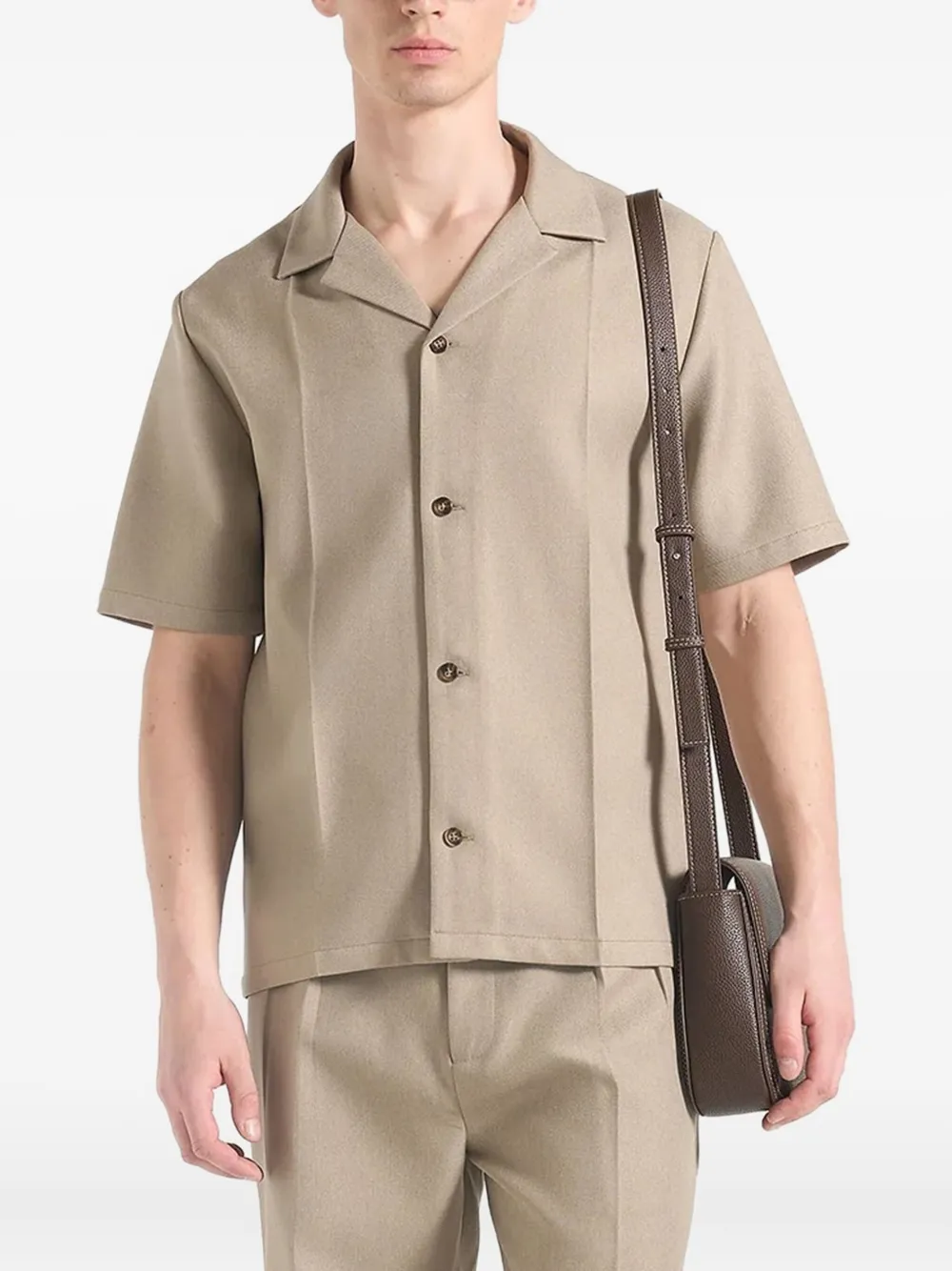 Manière De Voir Felix tailored short-sleeves shirt | Neutrals | Image 1