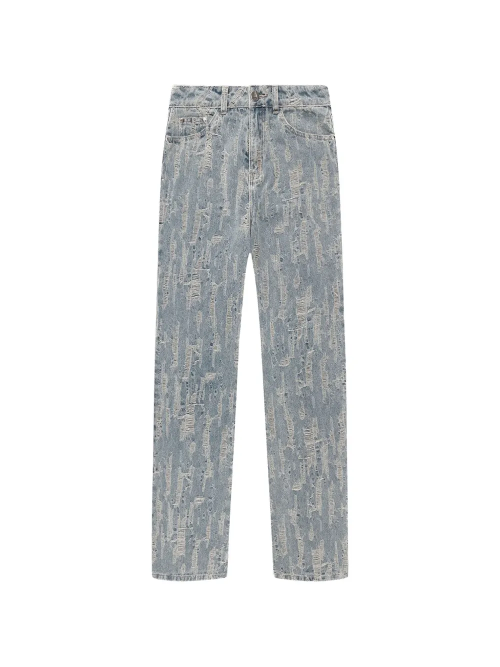 Manière De Voir Florence distressed high-rise jeans - Blu