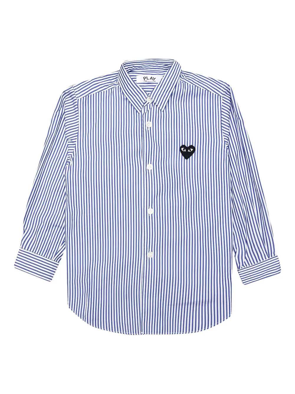 Comme Des Garçons Play Kids striped heart-logo shirt | Blue | Image 1