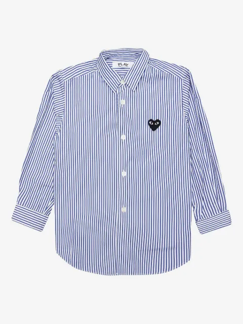 Comme Des Garçons Play Kids striped heart-logo shirt