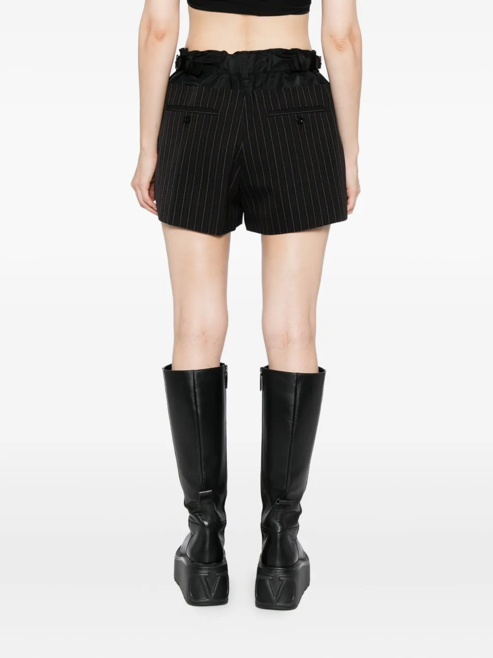 sacai Shorts met ceintuur Zwart