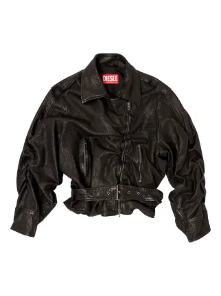 Diesel L-Oys long-sleeve Leather Jacket | Black | FARFETCH JO