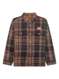 Human Made embroidered-logo plaid shirt - Brown