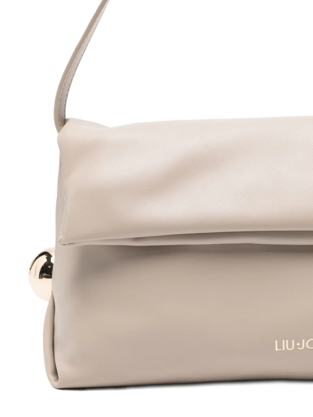 Liu •jo Adjustable Strap Foldover Flap Shoulder Bag In Neutral