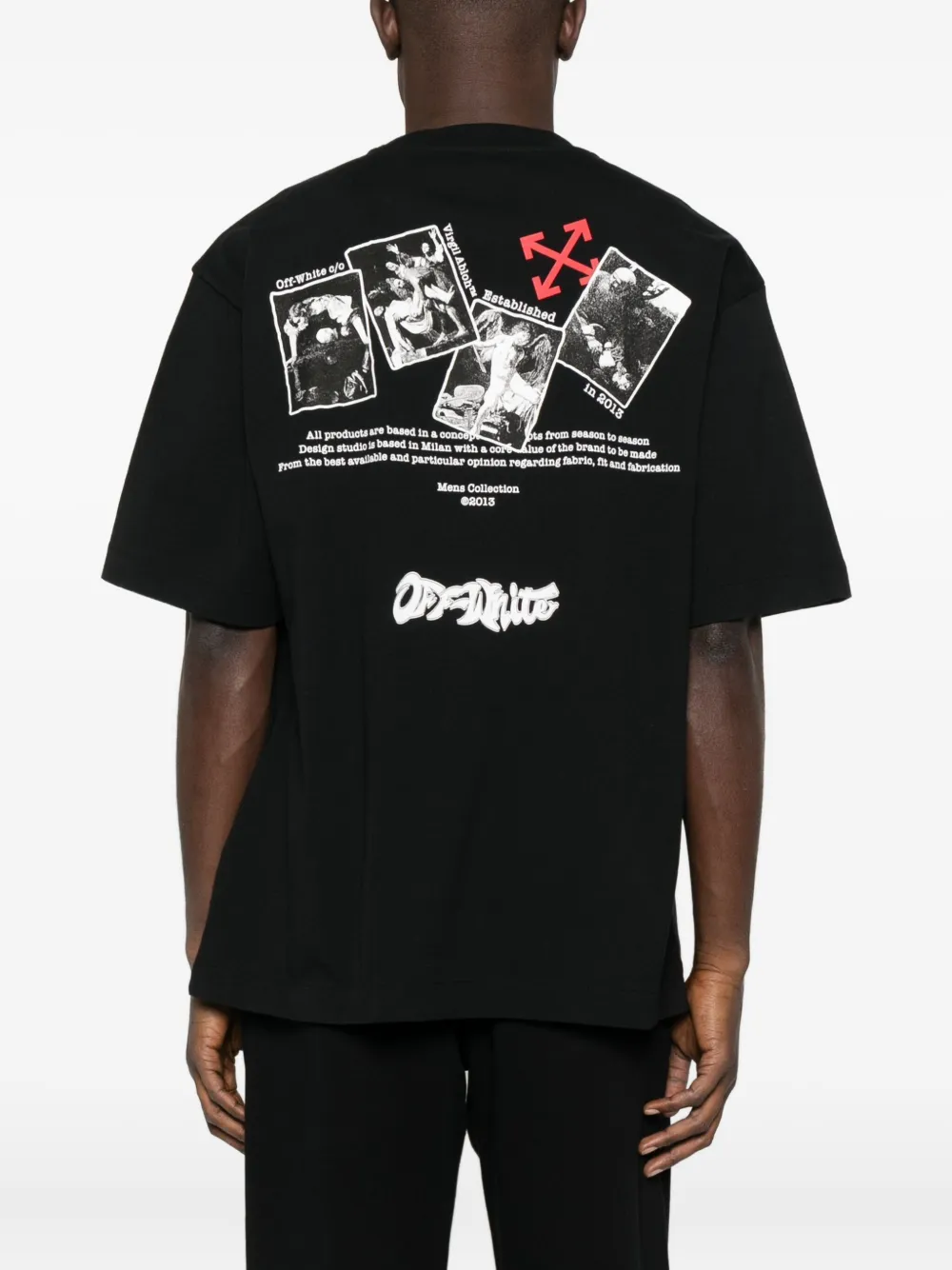 Off-White T-shirt met grafische print Zwart