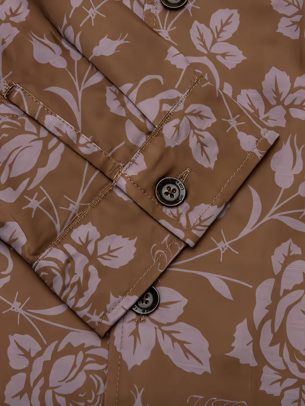 Honor The Gift Geweven overhemd met roosprint Bruin