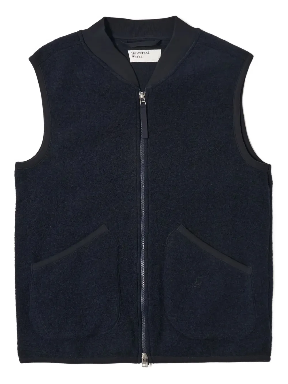 Universal Works zip-front fleece vest - ブルー Universal Works zip-front fleece vest - ブルー