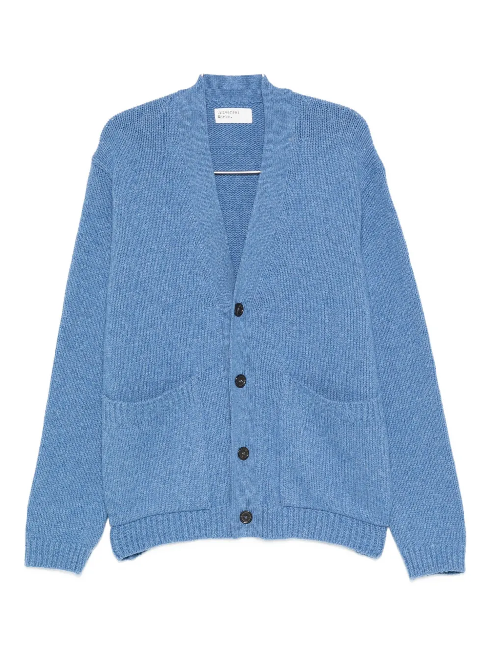 Universal Works Buttoned Patch-pocket Cardigan In Blue