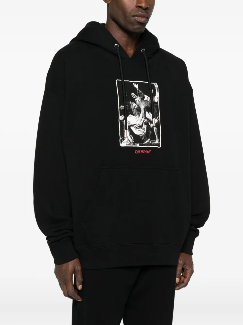 Off-White アートプリント ブラックパーカー Off-White グラフィック パーカー | ブラック | FARFETCH JP