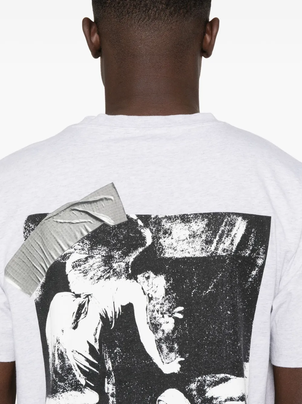 Off-White T-shirt met tape-detail Grijs