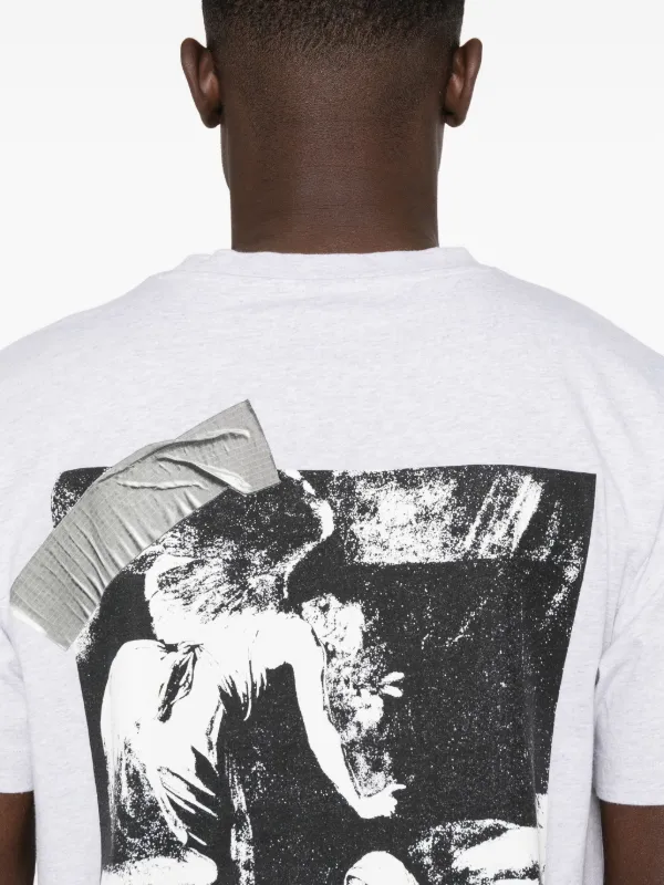 【Lサイズ】ORB TEASER TEE / OFF WHITE チ。 Off-White tape-detail T-shirt | Grey | FARFETCH