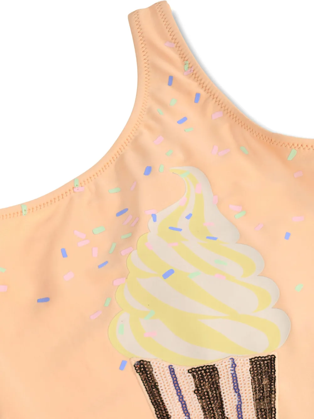 Molo Nai badpak verfraaid met pailletten en cupcake-print Beige