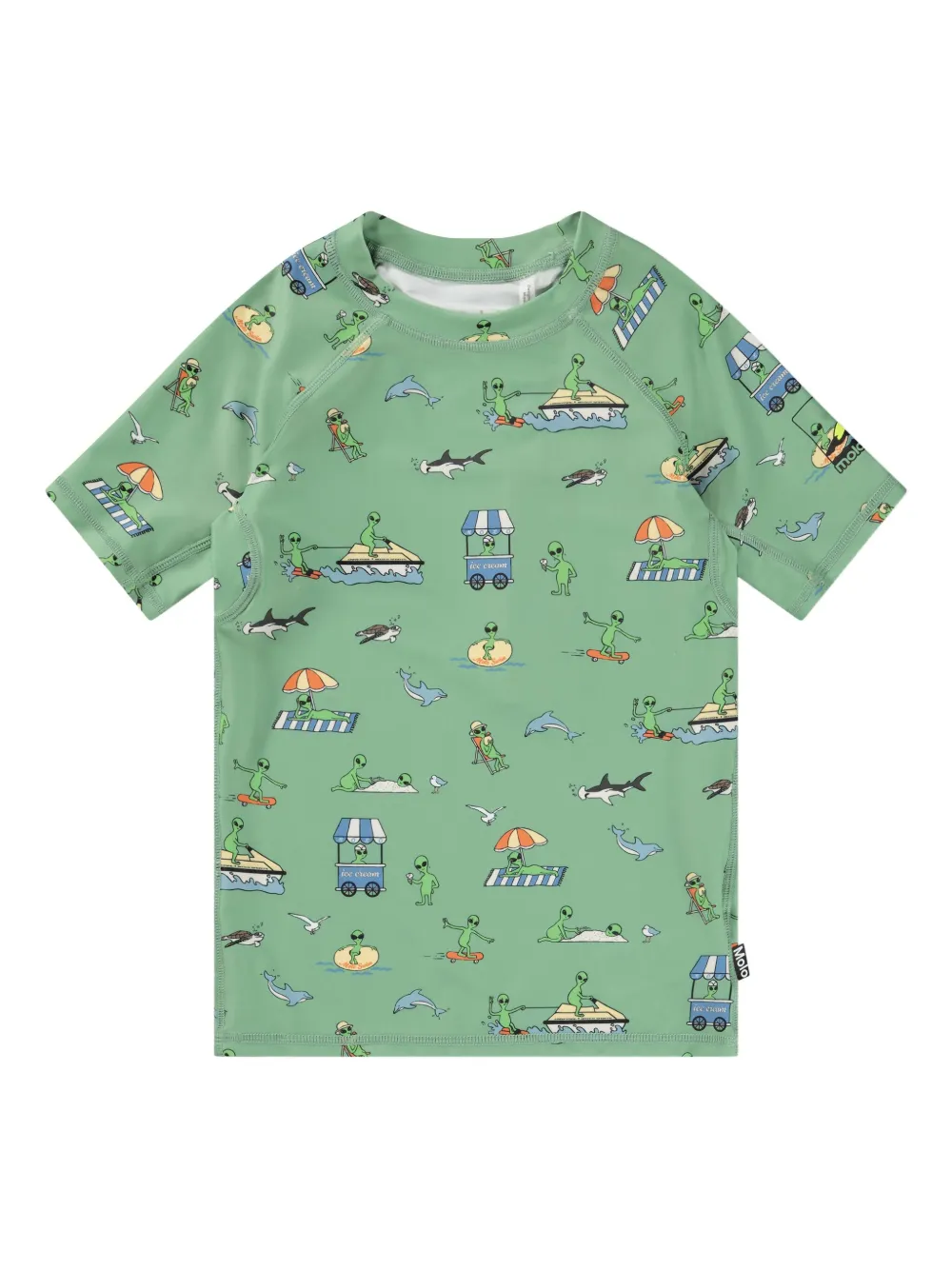 Molo Neptune Badeoberteil mit Alien-Print - Grün