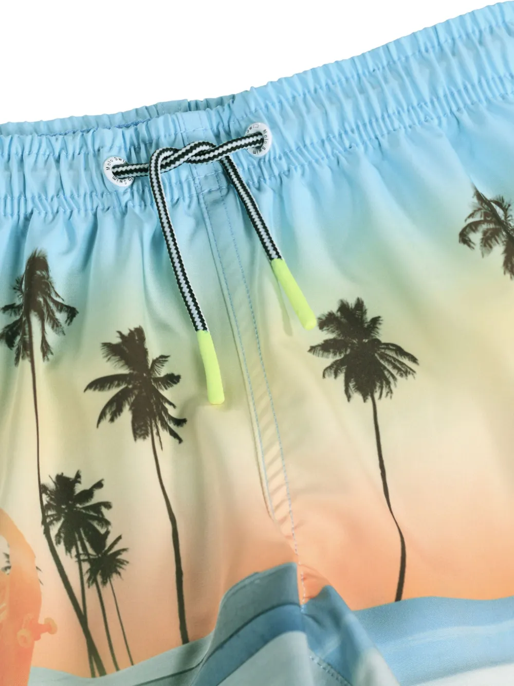 Molo Niko zwembroek met palmboomprint Blauw