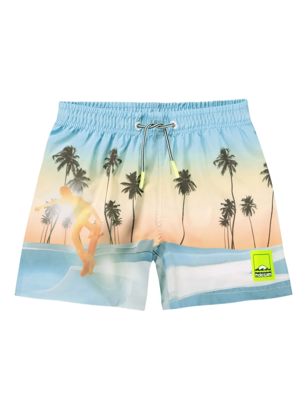 Molo Niko palm-tree skater swim shorts | Blue | Image 1