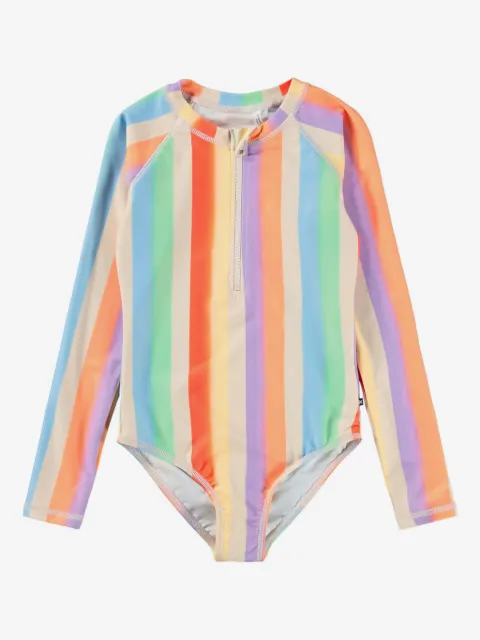 Molo Necky rainbow-stripe swimsuit