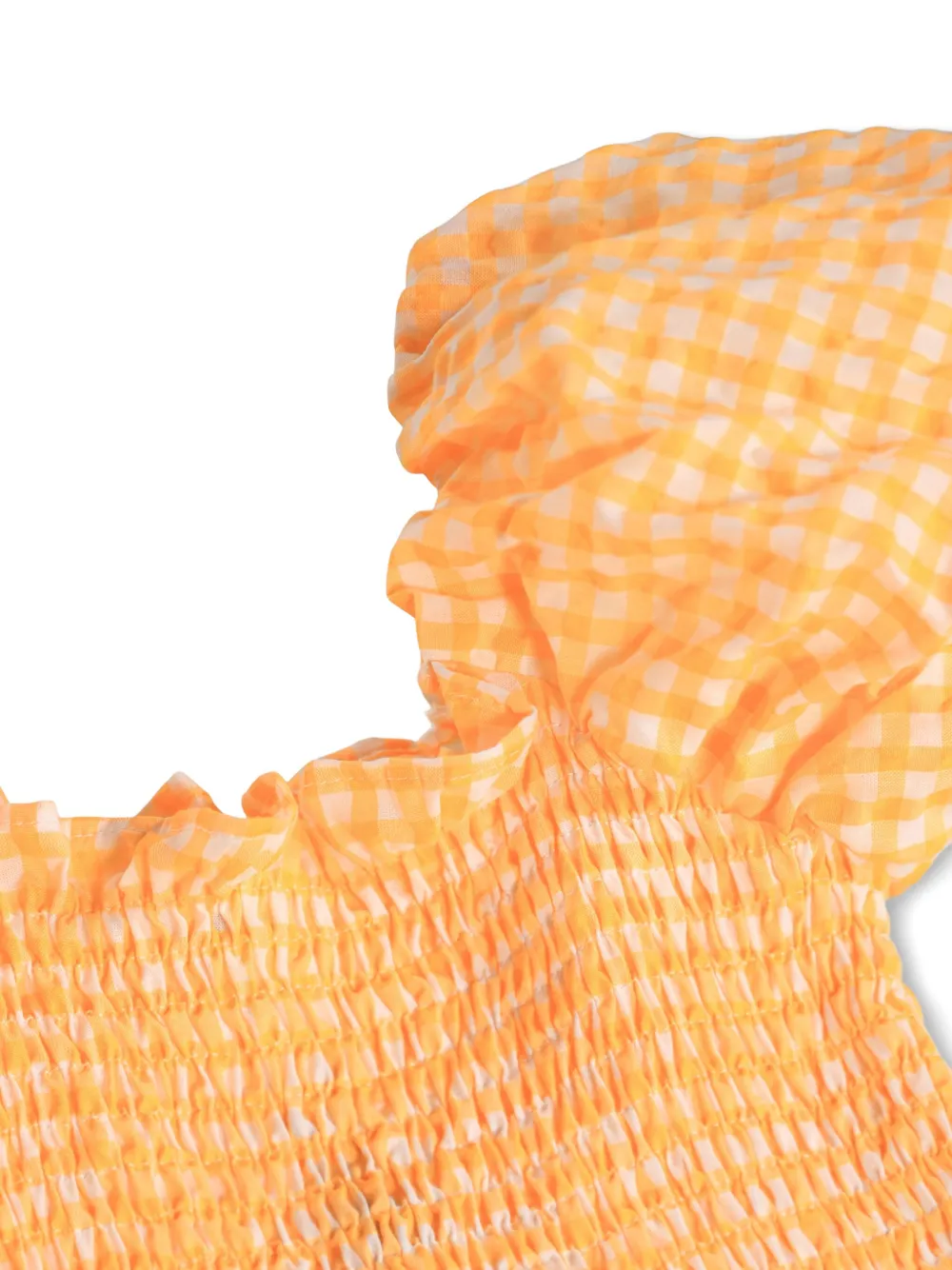 Molo Cherisla jurk met gingham-ruit en pofmouwen Oranje