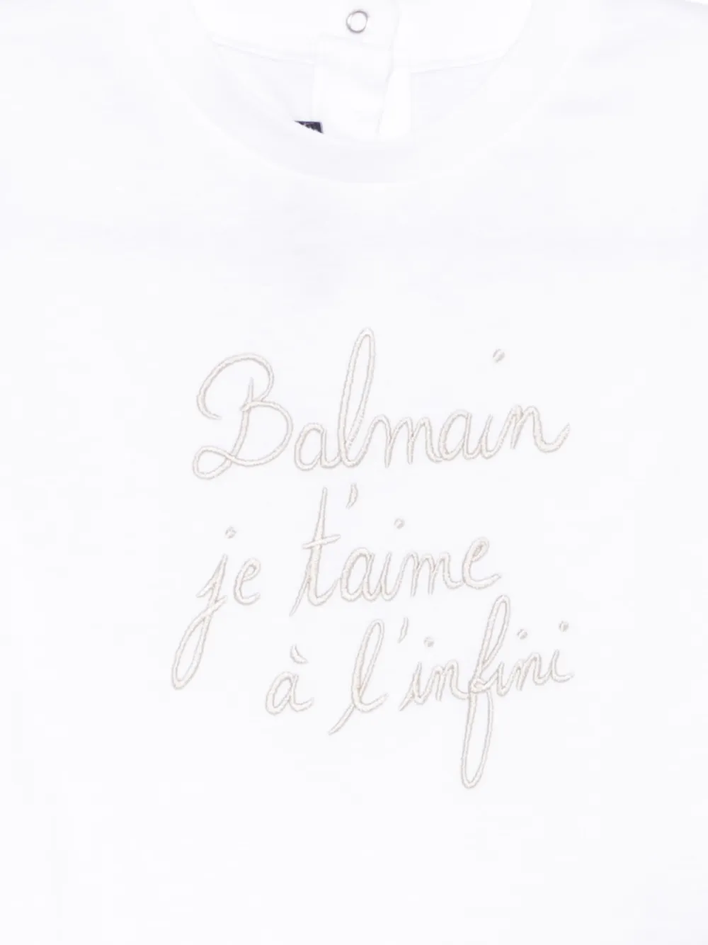 Balmain Kids T-shirt met geborduurde tekst Wit