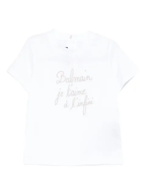 Balmain Kids t-shirt à slogan brodé