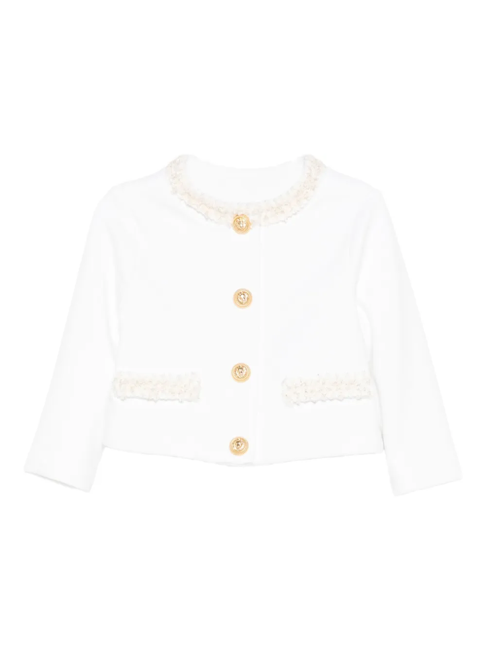 Balmain Kids chamarra con ribete y botones | blanco | Image 1