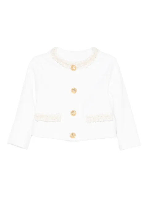 Balmain Kids chamarra con ribete y botones