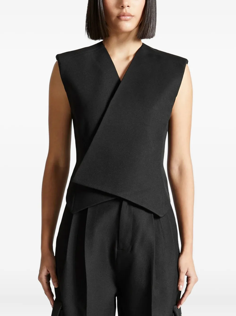 Manière De Voir Laurence gilet met gewikkelde voorkant Zwart
