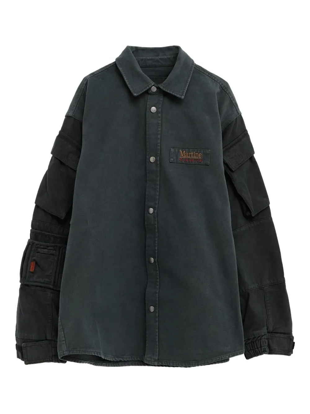 Martine Rose logo-patch shirt | Grey | Image 1