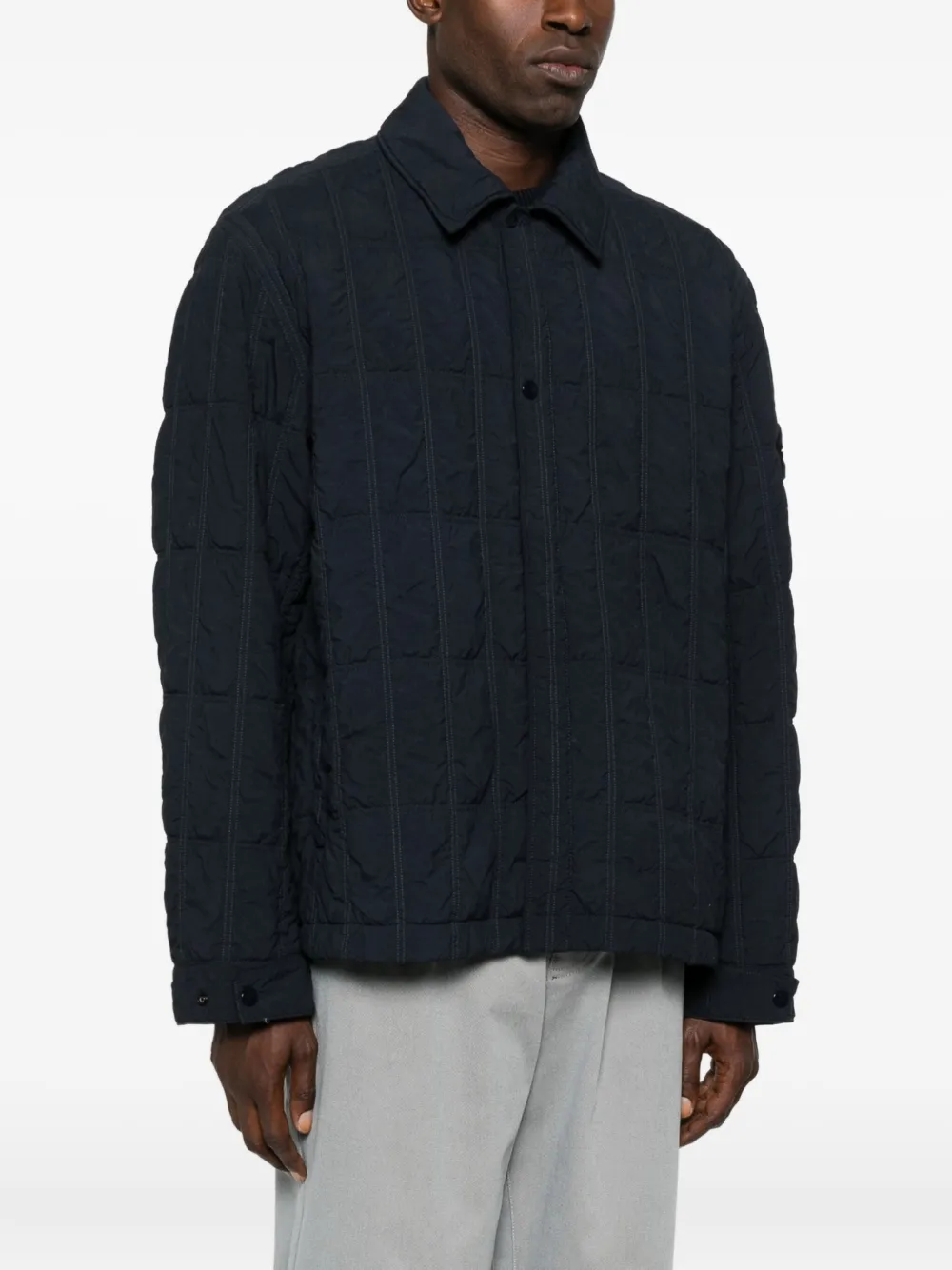 Stone Island Jack met vlakken Blauw