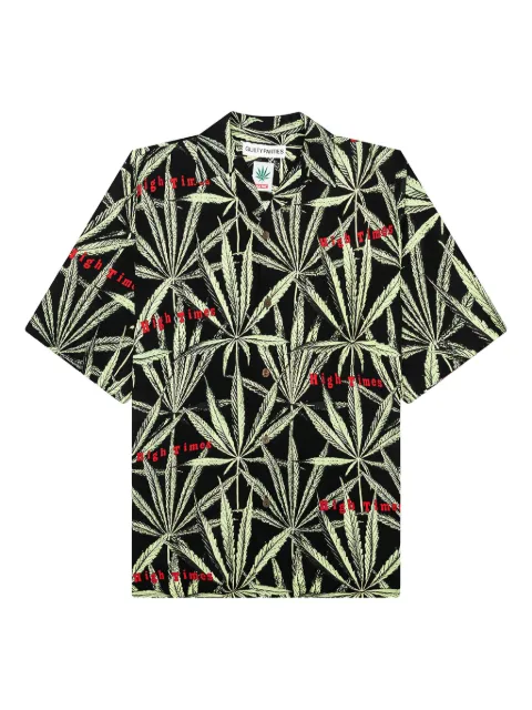 WACKO MARIA High Times marijuana-leaf print shirt