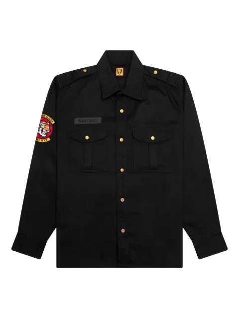 Human Made tiger-patch cotton shirt