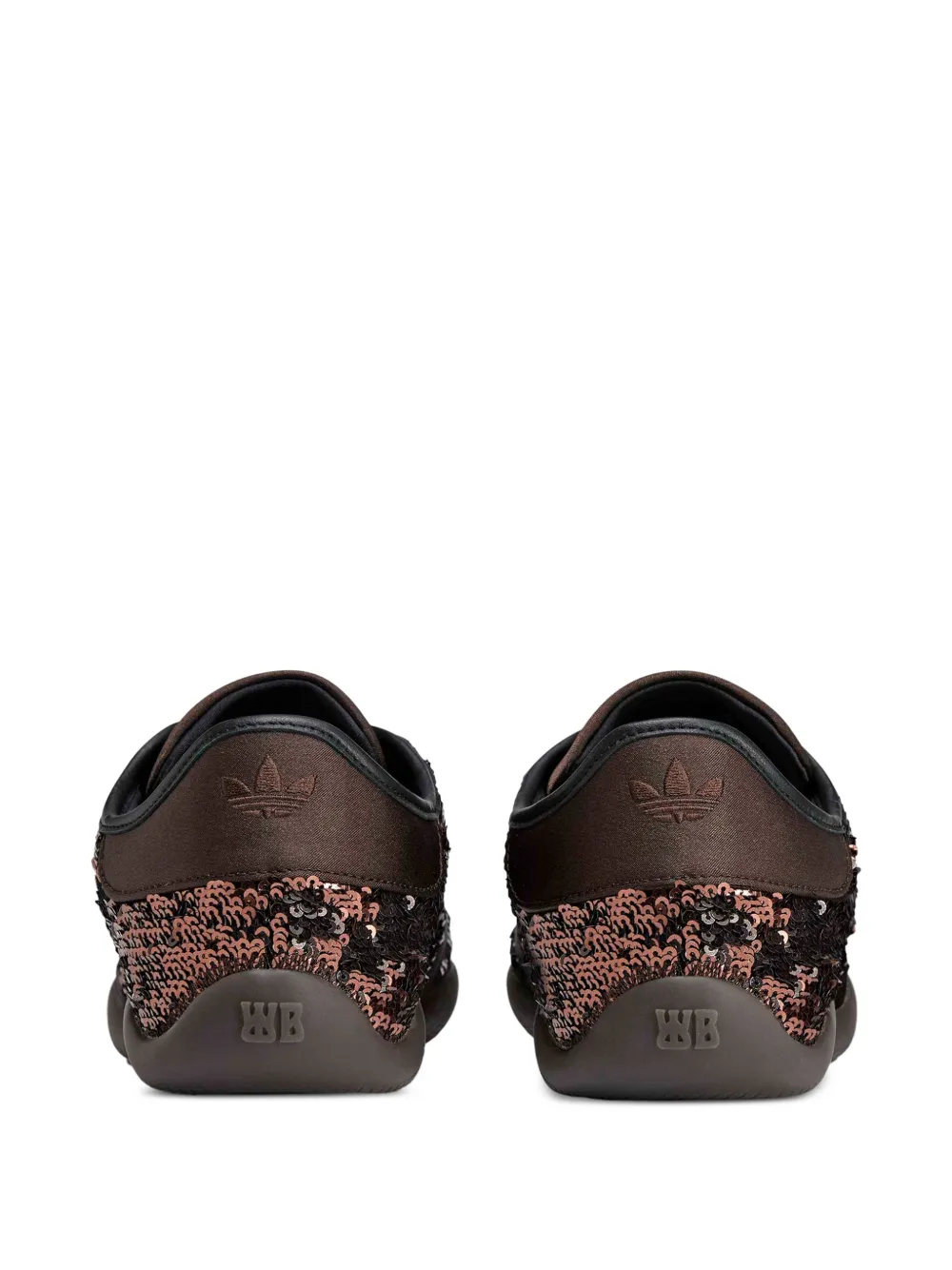 adidas x Wales Bonner gestreepte sneakers met pailletten Bruin