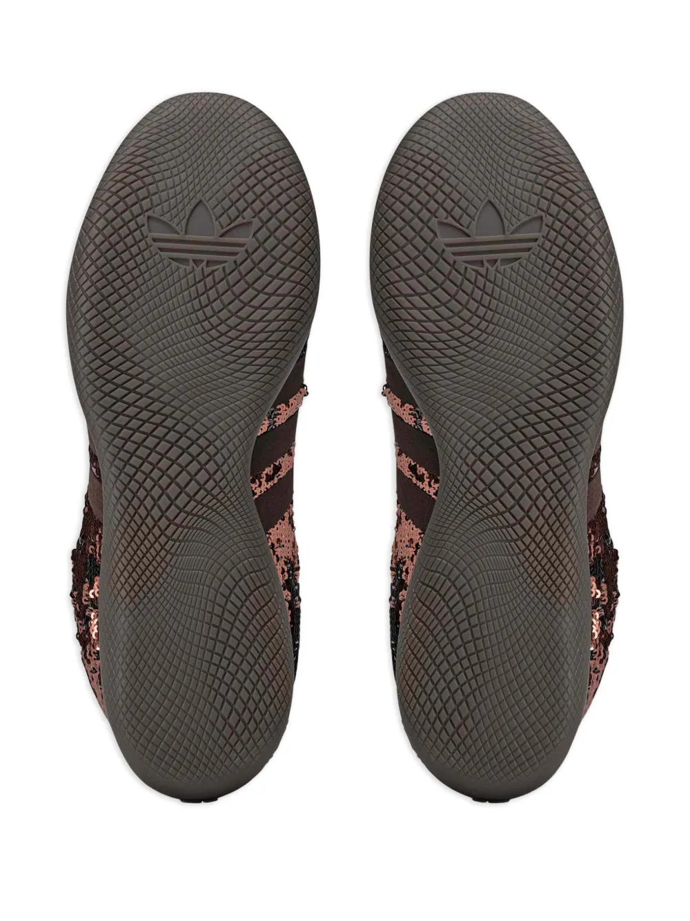 adidas x Wales Bonner gestreepte sneakers met pailletten Bruin