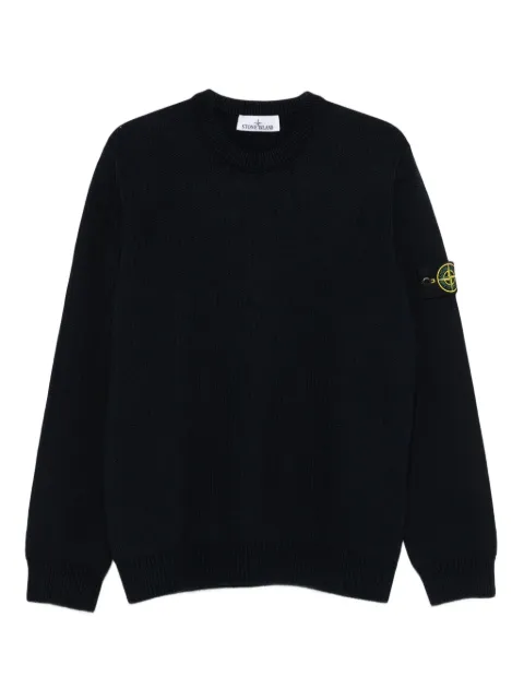 Stone Island ribbed-knit logo-patch sweater