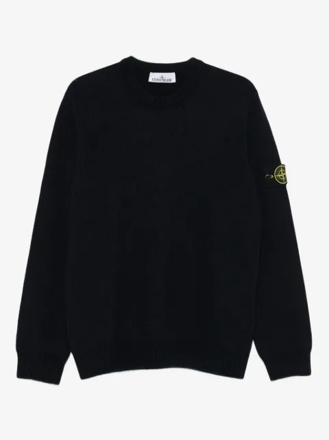 Stone Island ribbed-knit logo-patch sweater