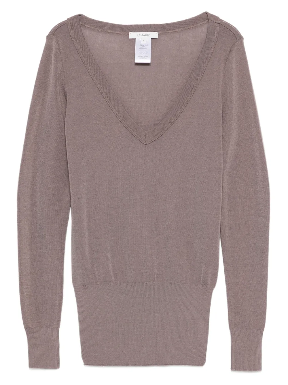 LEMAIRE long-sleeve V-neck sweater | Brown | Image 1