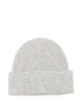 LIU JO logo-detail ribbed beanie - Grey