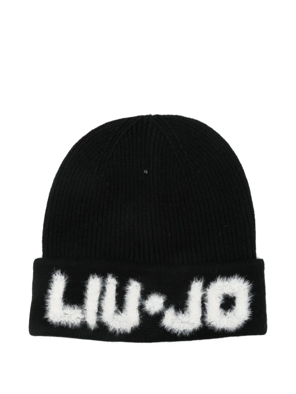 Liu •jo Logo-detail Beanie In Black