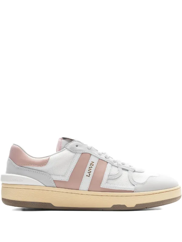 Lanvin Clay Leather Panel Low-top Sneakers in White