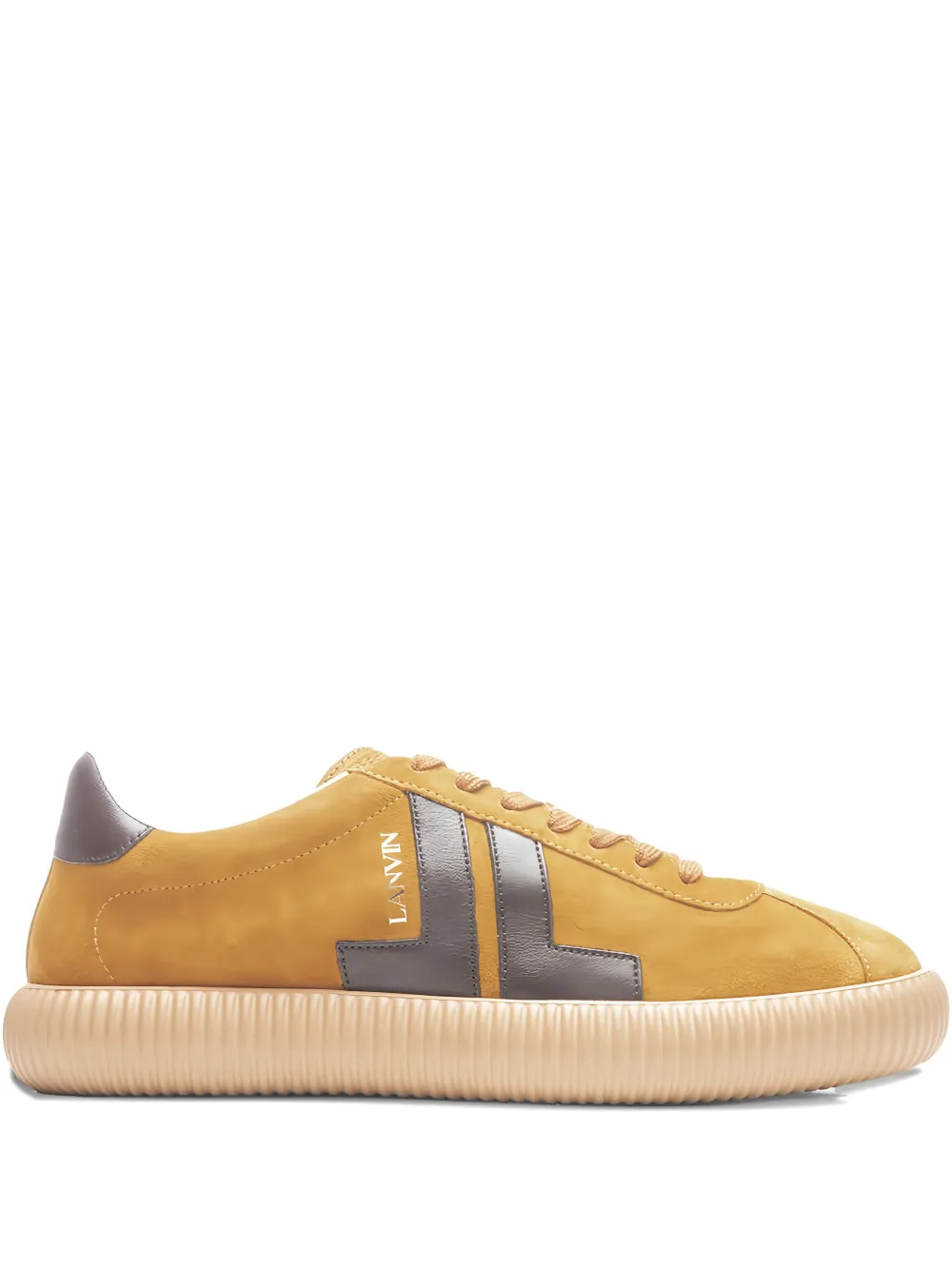 Lanvin Glen leather-suede low-top sneakers Yellow